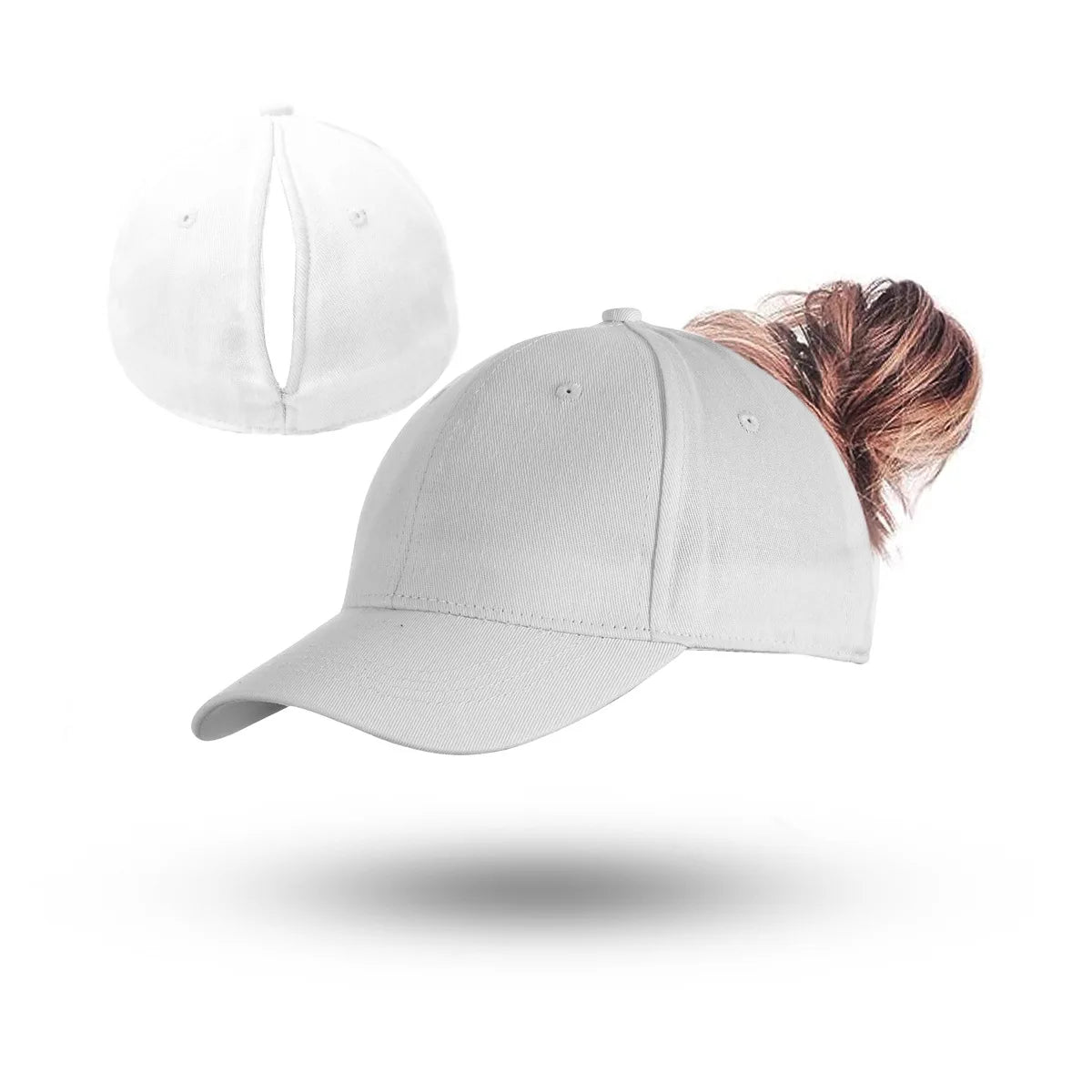 Gorra Auren Signature con cierre magnético trasero: detalle de la apertura para coleta y moño
